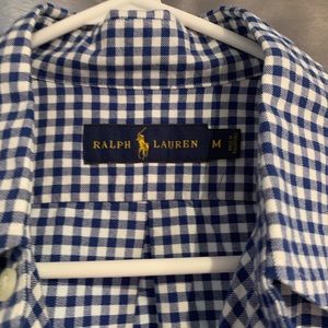 Ralph Lauren blue plaid polo button down shirt